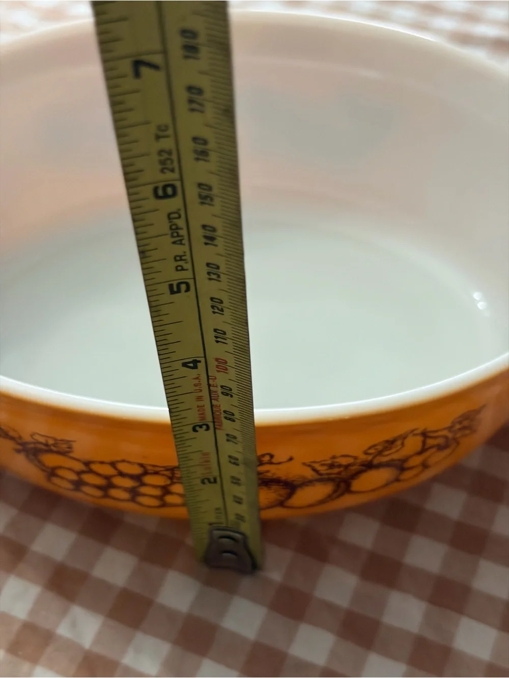 Pyrex Yellow Harvest Grape & Fruit Oval Casserole Dish